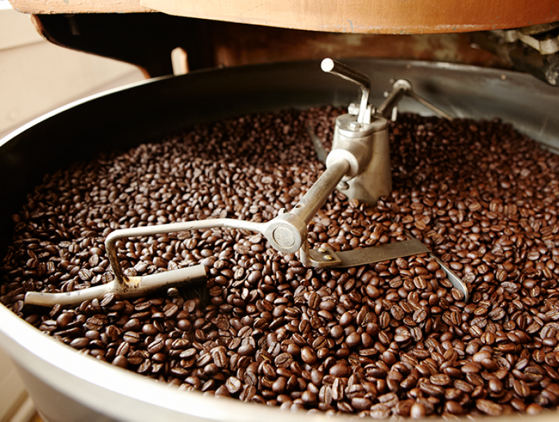 Coffee roasting in our in-house roasting plant